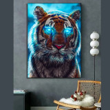 Glowing Eye Tiger Painting Art