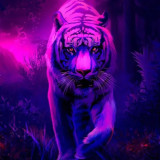 Purple Tiger Painting Art