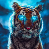 Glowing Eye Tiger Painting Art