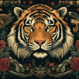 Floral Tiger Painting Art