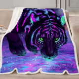 Purple Tiger Galaxy Blanket