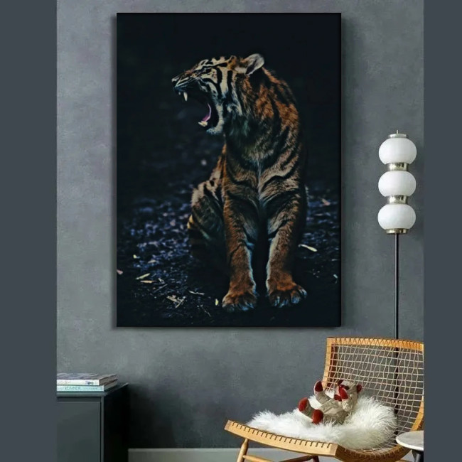 Growling Tiger Painting Art