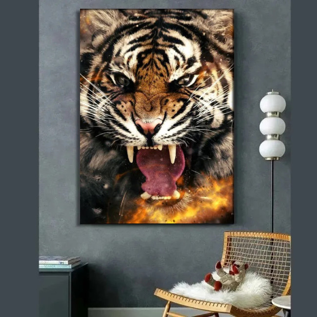 Fire Tiger Painting Art