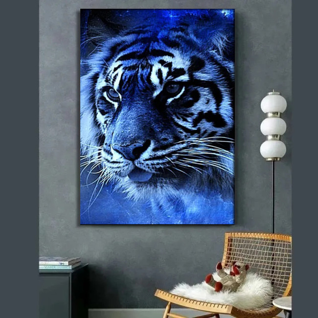 Blue Tiger Painting Art