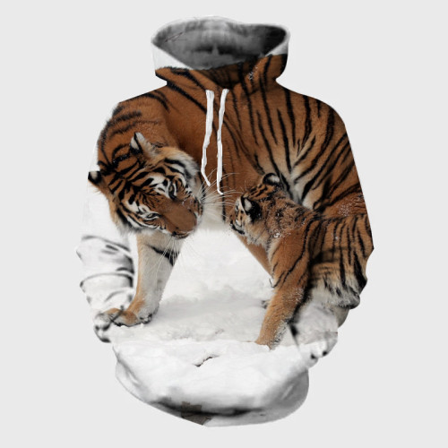 Mother And Baby Tiger Hoodie