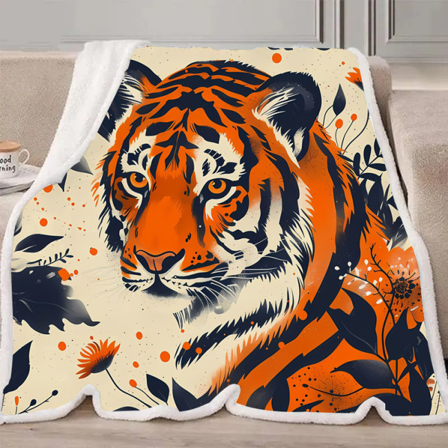 Flowers Tiger Blanket