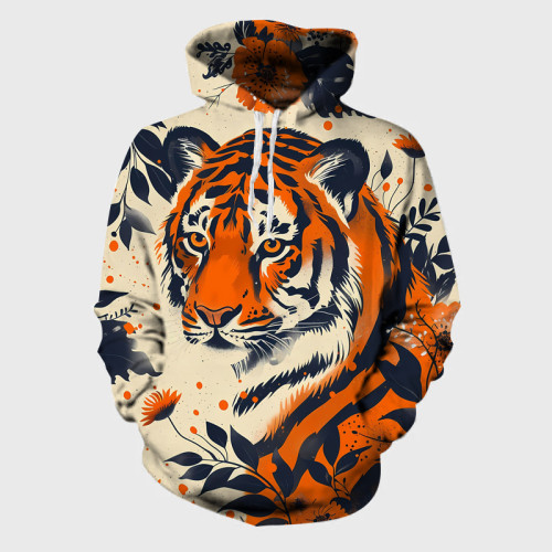 Flowers Tiger Hoodie