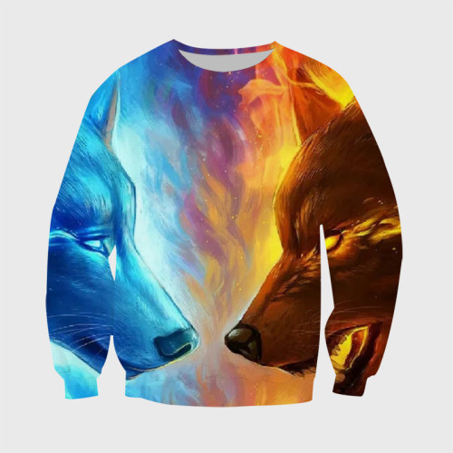 Fire Ice Wolf Hoodie