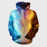 Fire Ice Wolf Hoodie