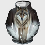 Wolf Print Hoodie