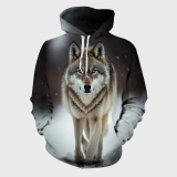 Wolf Print Hoodie