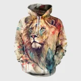 Watercolor Lion Hoodie