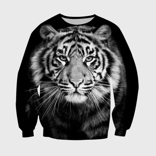 Black White Tiger Hoodie