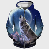 Wolf Howling At Moon Hoodie