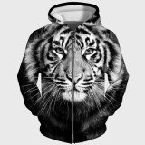 Black White Tiger Hoodie