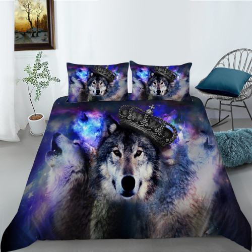 Wolf With Crown Bed Set