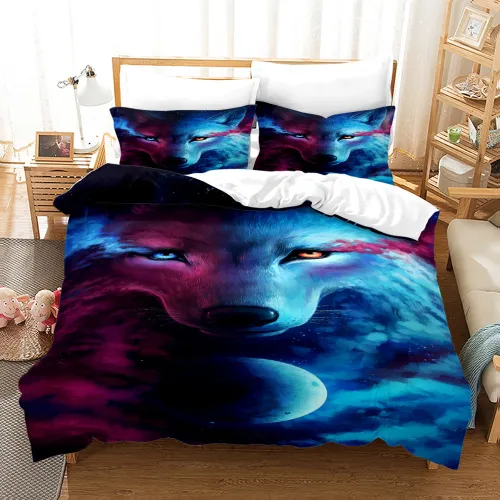 Galaxy Wolf Bed Set