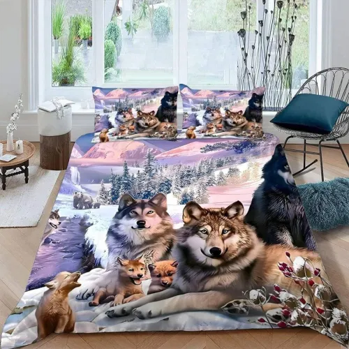 Family Wolf Bed Set