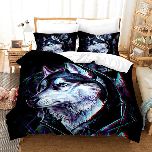 Geometric Wolf Bed Set