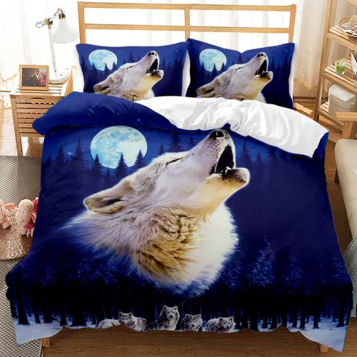 Wolf Howl At Moon Bed Set