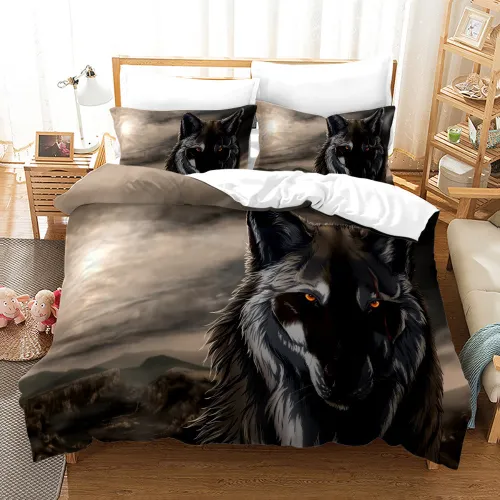 Black Wolf Bed Set