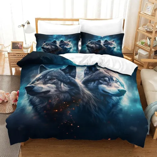 Wolf Print Bed Set