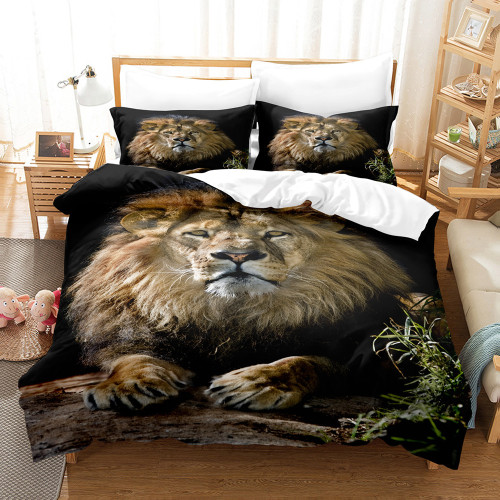Lion Print Bed Set