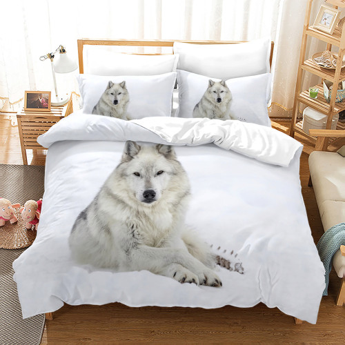White Wolf Bed Set