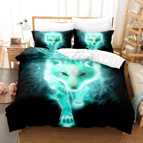 Flame Wolf Bed Set