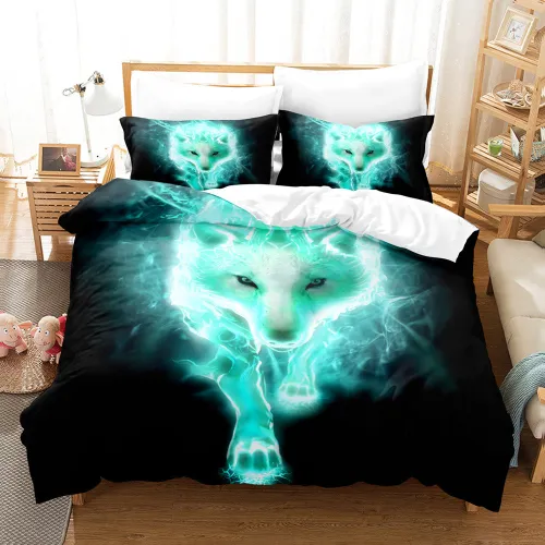 Flame Wolf Bed Set