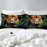 Jungle Lion Print Bed Set