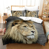 Wild Lion Print Bed Set
