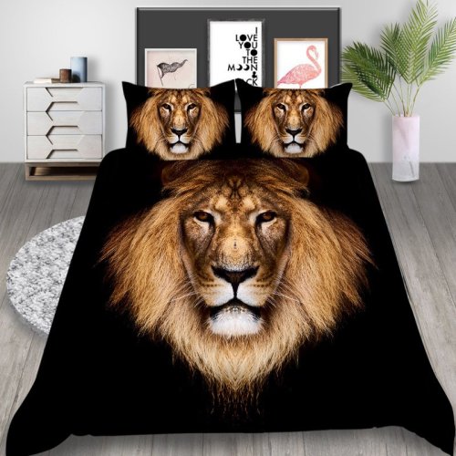 Black Lion Head Bed Set