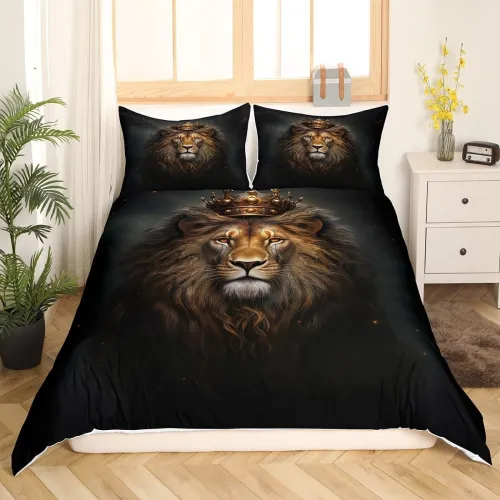 King Lion Golden Bed Set