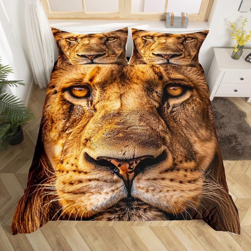 3D Lion Face Bed Set