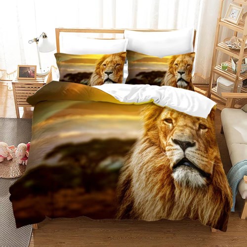 Lion Printed Bed Set