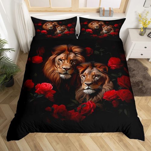 Rose Themed Lion Bed Set