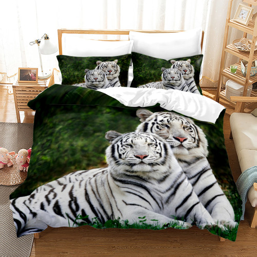 White Tiger Couples Bed Set