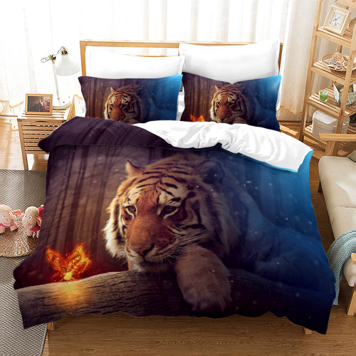Tiger And Butterfly Bed Set