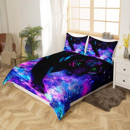 Purple Galaxy Tiger Bed Set