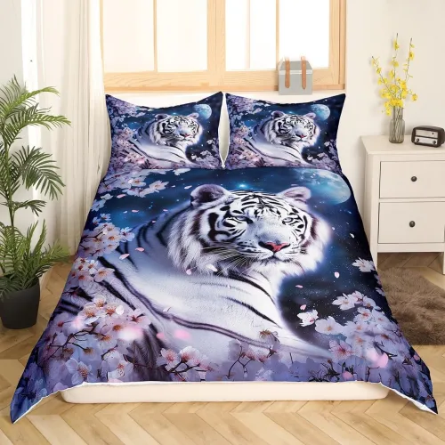 Boho Floral Tiger Bed Set