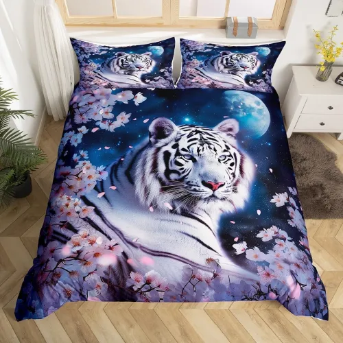 Boho Floral Tiger Bed Set