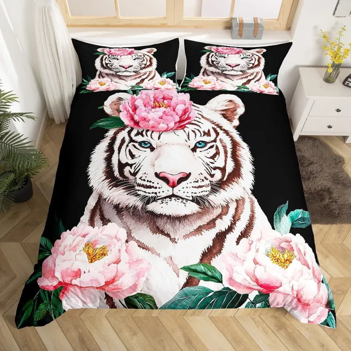 Flowers Tiger Bed Set