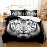Black Tiger Face Bed Set