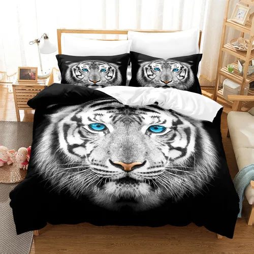 Black Tiger Face Bed Set