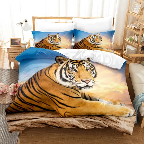 Tiger Printed Bed Set