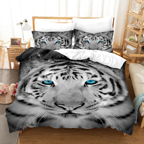 White Tiger Head Bed Set
