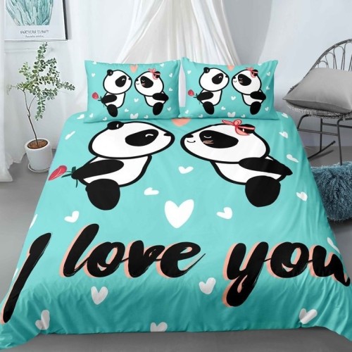 I Love You Panda Bed Set