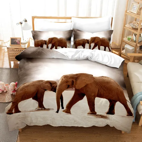 Elephant Print Bed Set