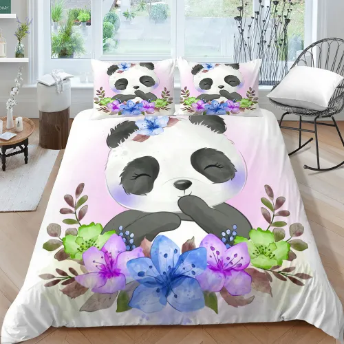 Panda Flowers Bed Set